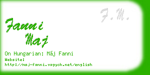 fanni maj business card